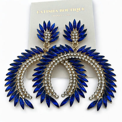 Glam Statement Diamante Rhinestone Earrings - Elegant Bold Dangle Jewellery