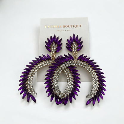 Glam Statement Diamante Rhinestone Earrings - Elegant Bold Dangle Jewellery