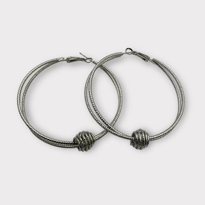 6CM Double Circle Knot Hoop Earrings – Bold Gold & Silver Statement Jewellery