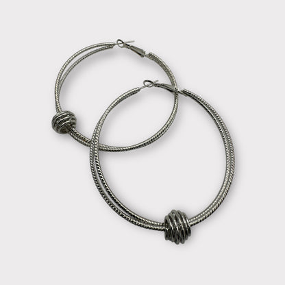 6CM Double Circle Knot Hoop Earrings – Bold Gold & Silver Statement Jewellery