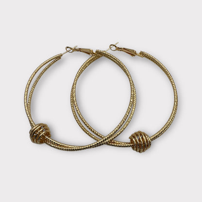 6CM Double Circle Knot Hoop Earrings – Bold Gold & Silver Statement Jewellery