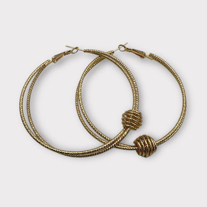 6CM Double Circle Knot Hoop Earrings – Bold Gold & Silver Statement Jewellery