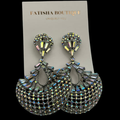 Elegant Diamante Teardrop Crystal Earrings – Glamorous Bridal Statement Jewellery