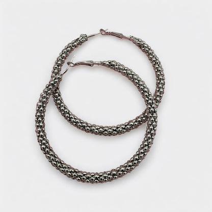 7 cm Thick Chunky Statement Hoop Earrings – Gold & Silver Bold Fashion Jewellery