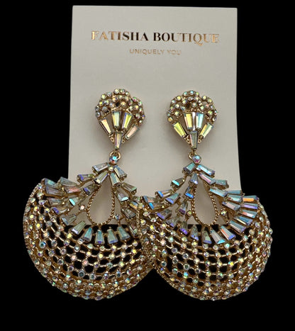 Elegant Diamante Teardrop Crystal Earrings – Glamorous Bridal Statement Jewellery