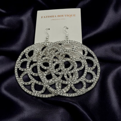 Oversized Rhinestone Chandelier Earrings – Gold & Silver Statement Drops for Events