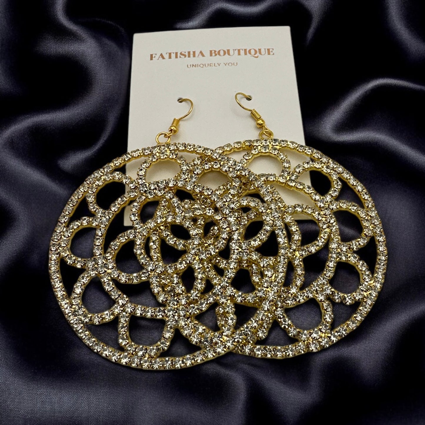Oversized Rhinestone Chandelier Earrings – Gold & Silver Statement Drops for Events