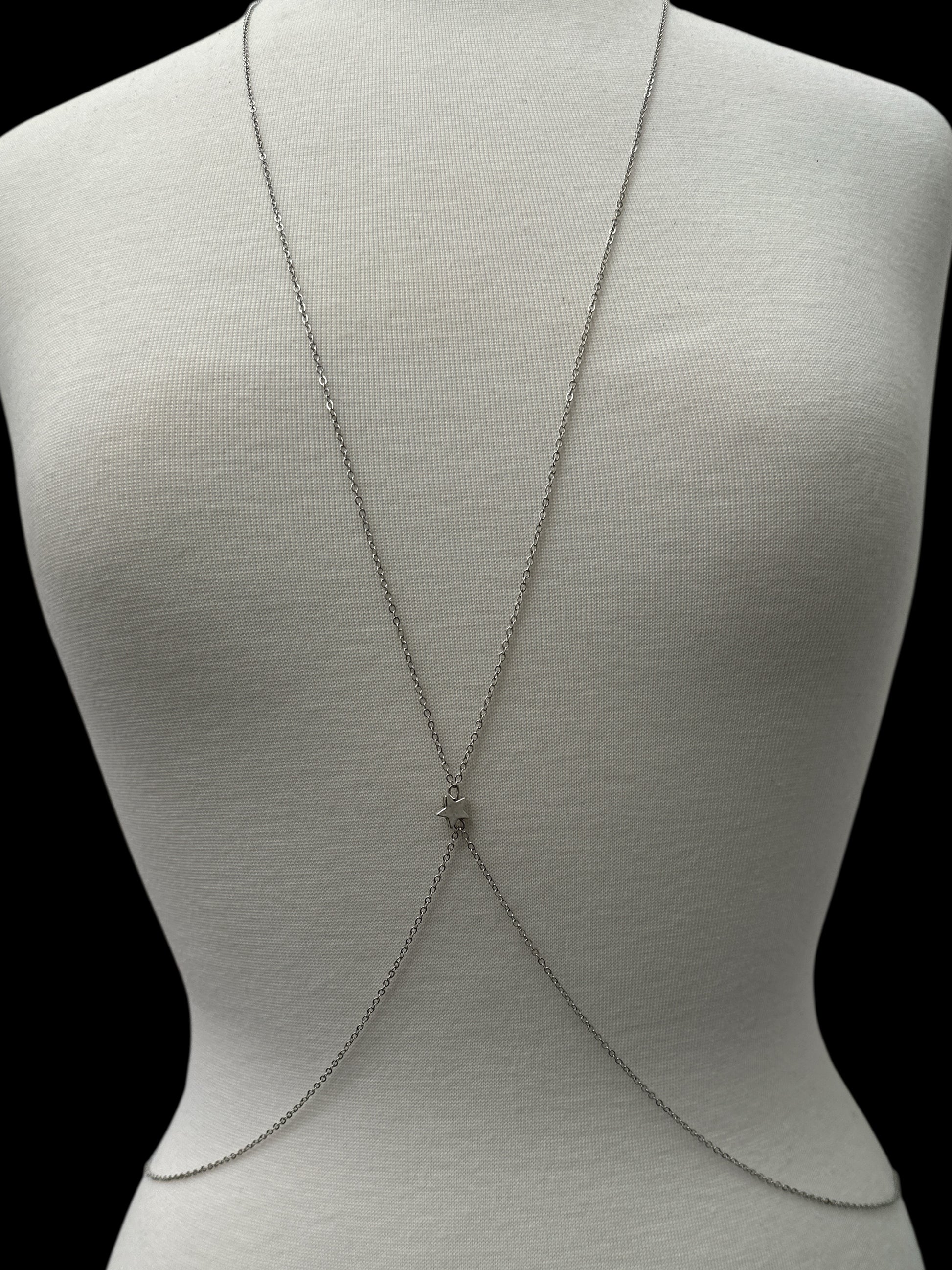 Minimalist Star Body Chain – Dainty Gold & Silver Back Chain Jewellery for Women - Fatisha Boutique #