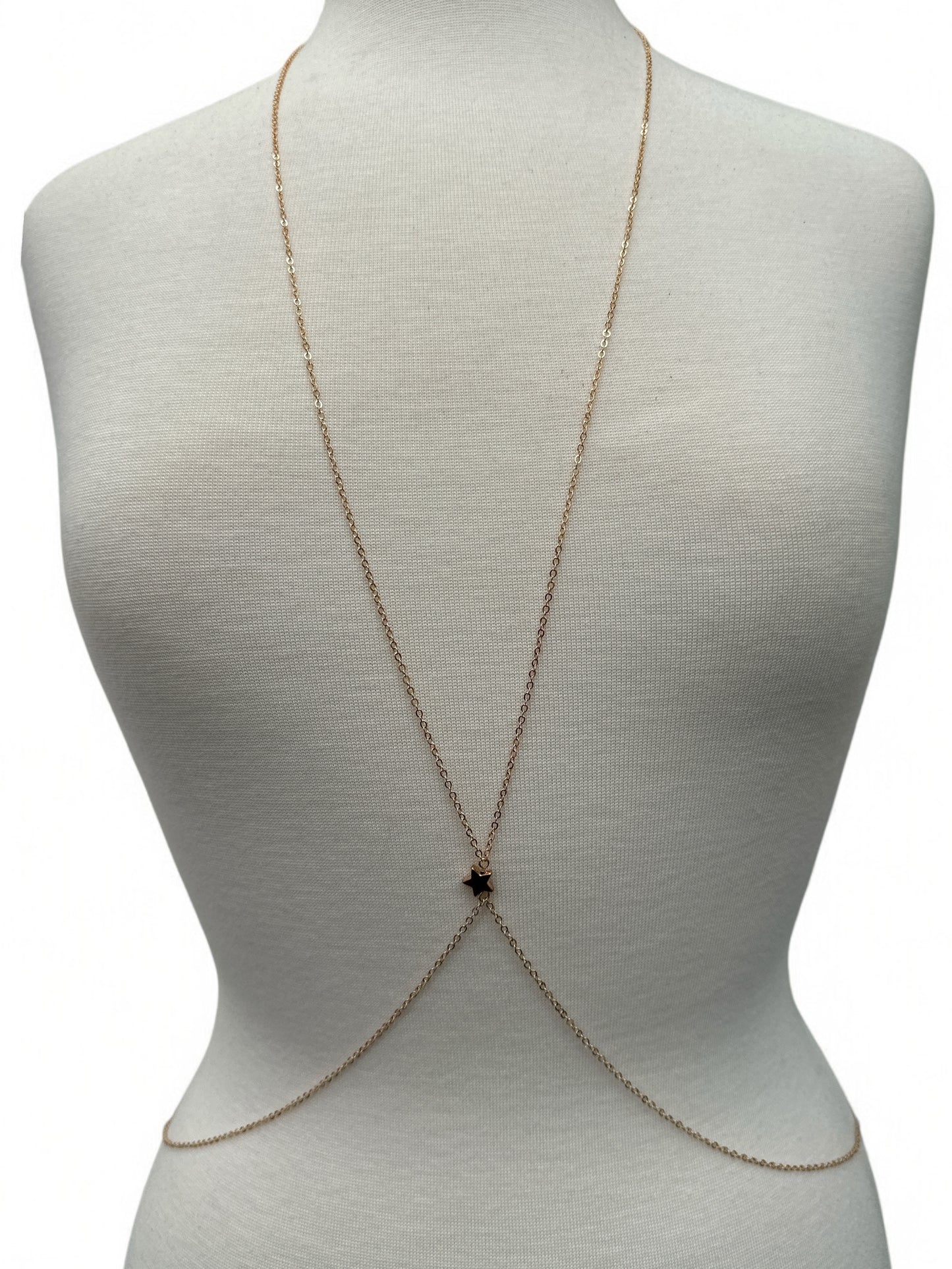 Minimalist Star Body Chain – Dainty Gold & Silver Back Chain Jewellery for Women - Fatisha Boutique #