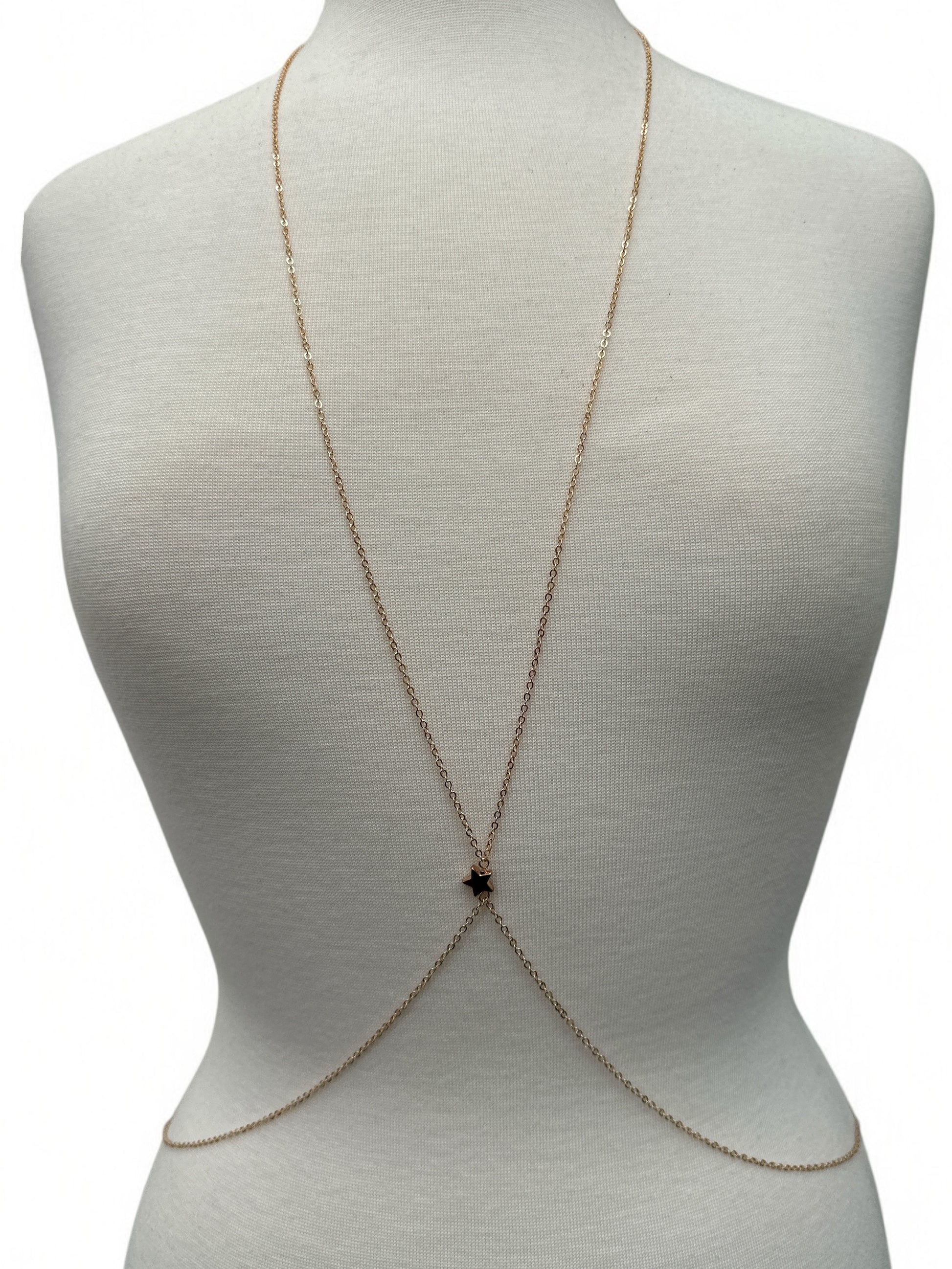 Minimalist Star Body Chain – Dainty Gold & Silver Back Chain Jewellery for Women - Fatisha Boutique #