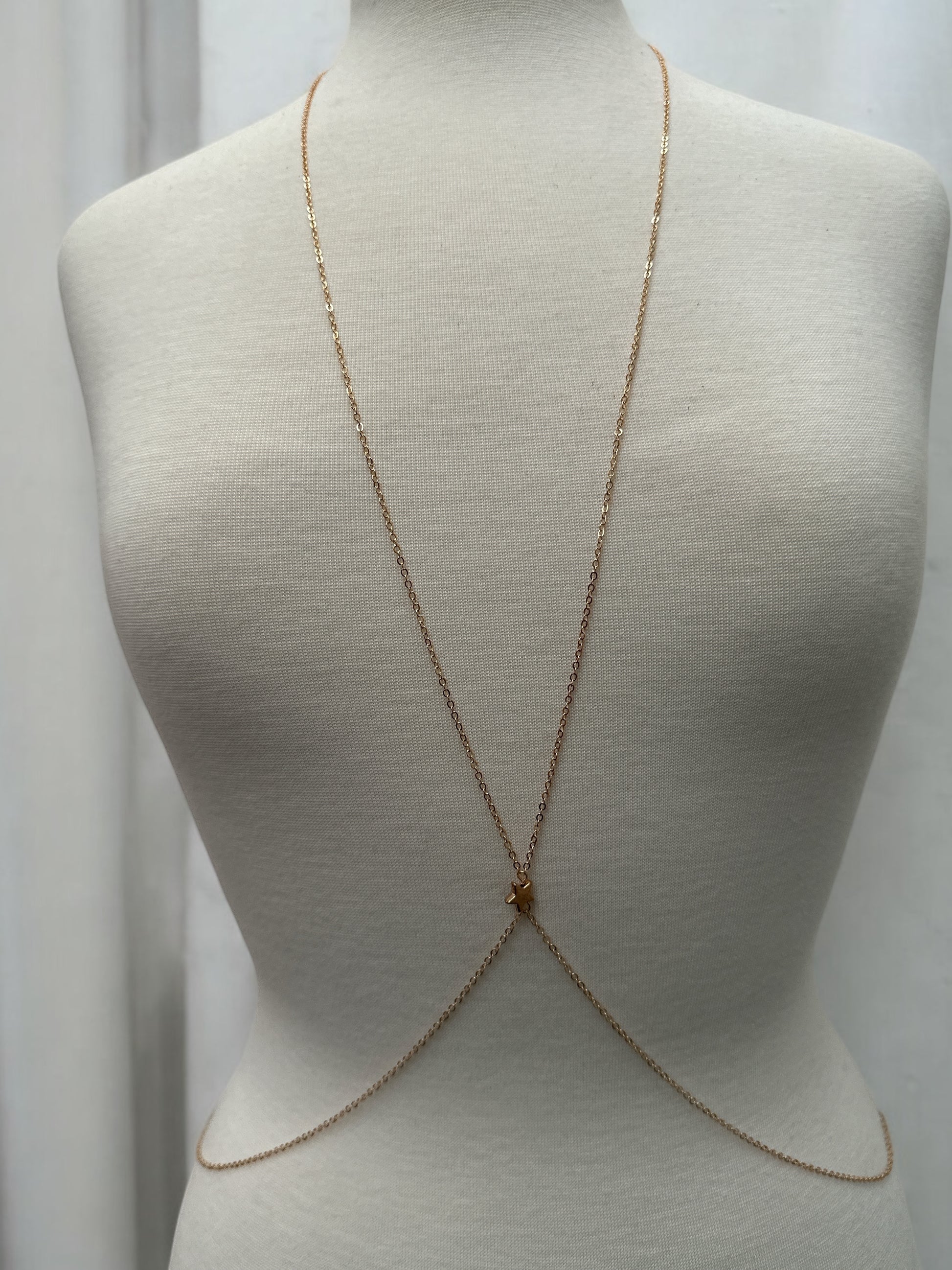 Minimalist Star Body Chain – Dainty Gold & Silver Back Chain Jewellery for Women - Fatisha Boutique #