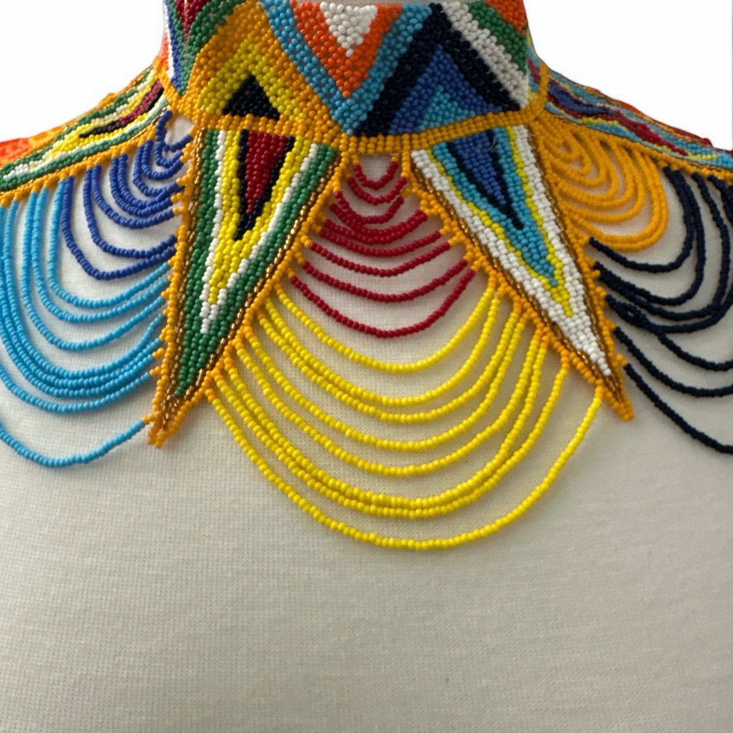 Maasai Zulu Beaded Statement Collar – African Formal,Wedding & Party Jewellery Necklace