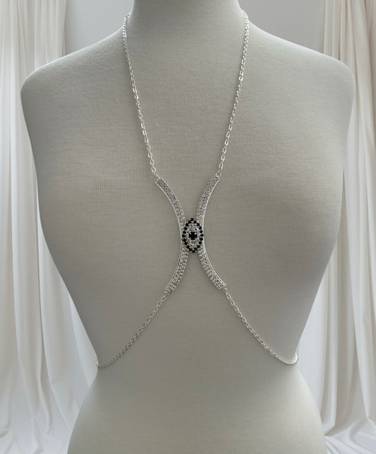 Eye Rhinestone Body Chain – Adjustable Gold & Silver Festival Body Jewellery UK Fashion - Fatisha Boutique #