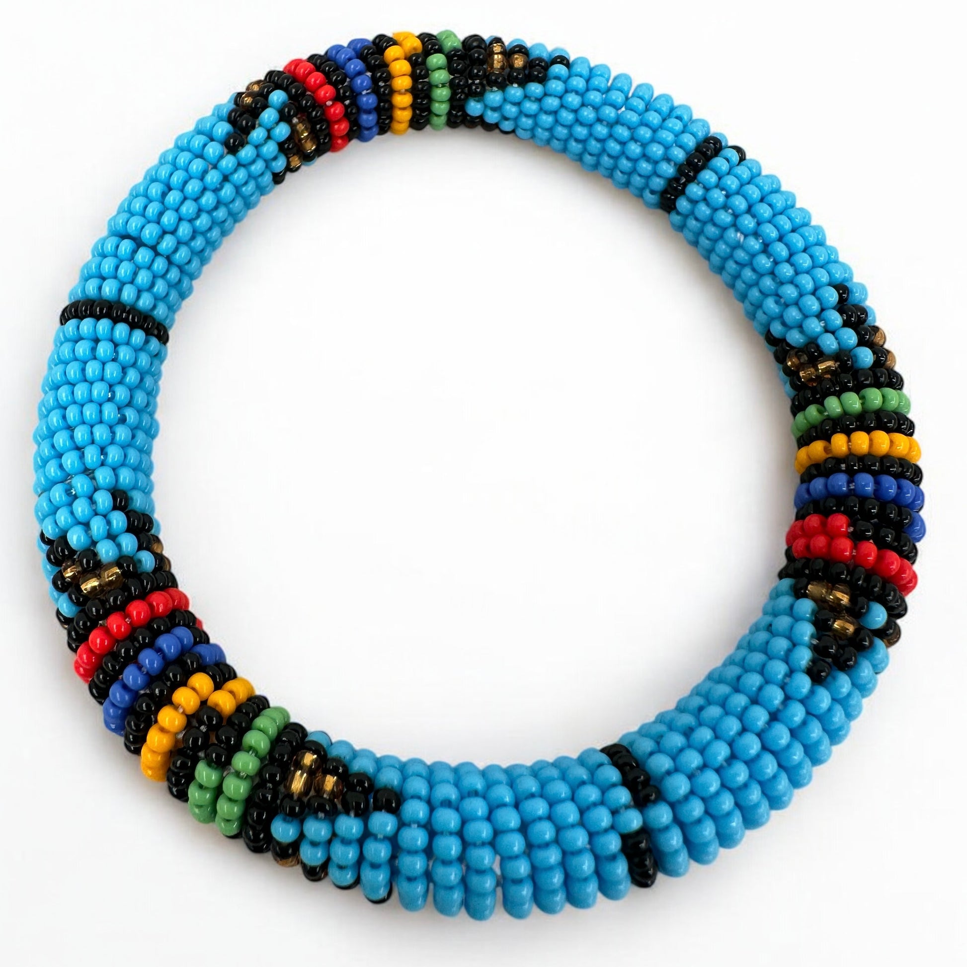 Handmade African Beaded Bangles – Colourful Stackable Tribal Ethnic Bracelets - Fatisha Boutique #