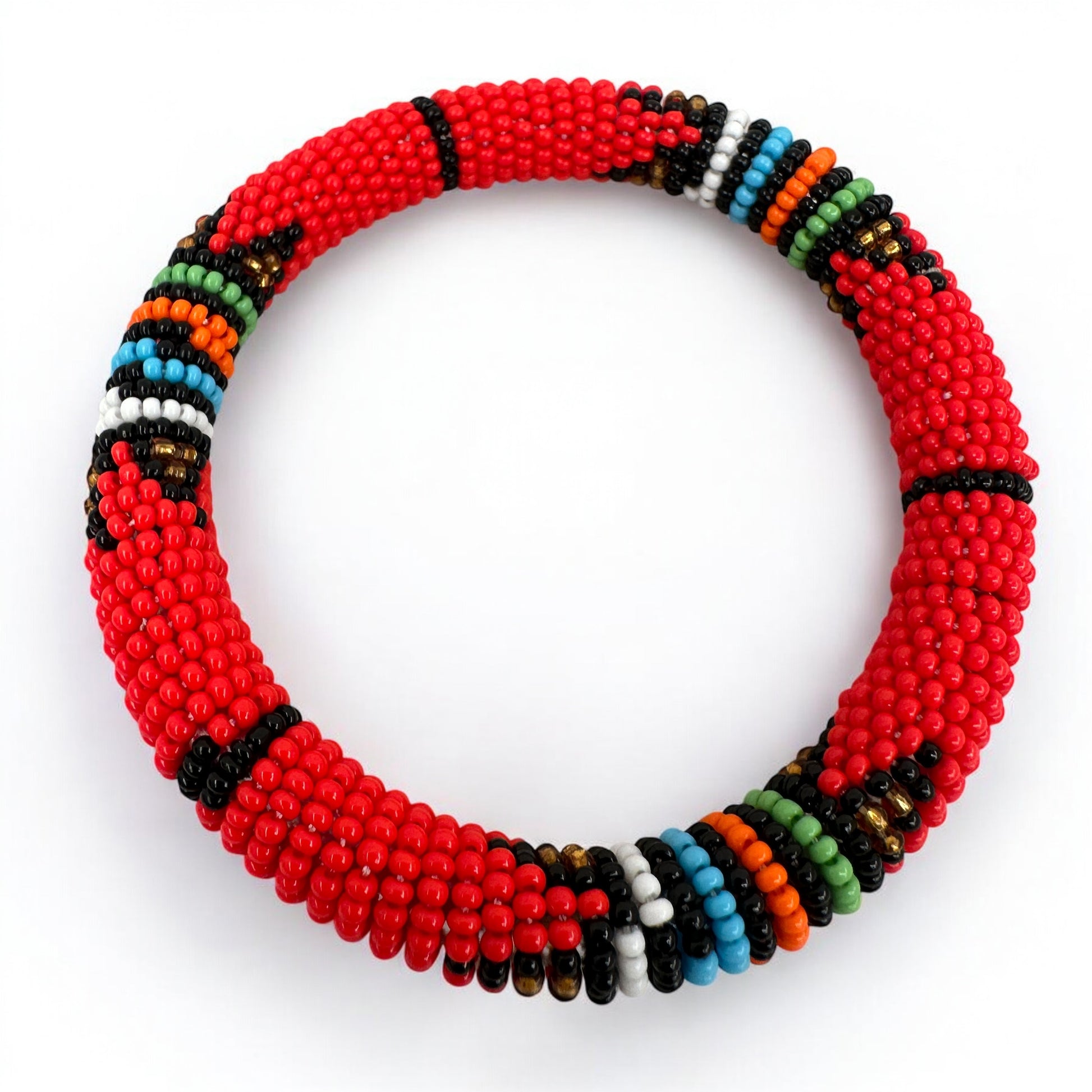Handmade African Beaded Bangles – Colourful Stackable Tribal Ethnic Bracelets - Fatisha Boutique #