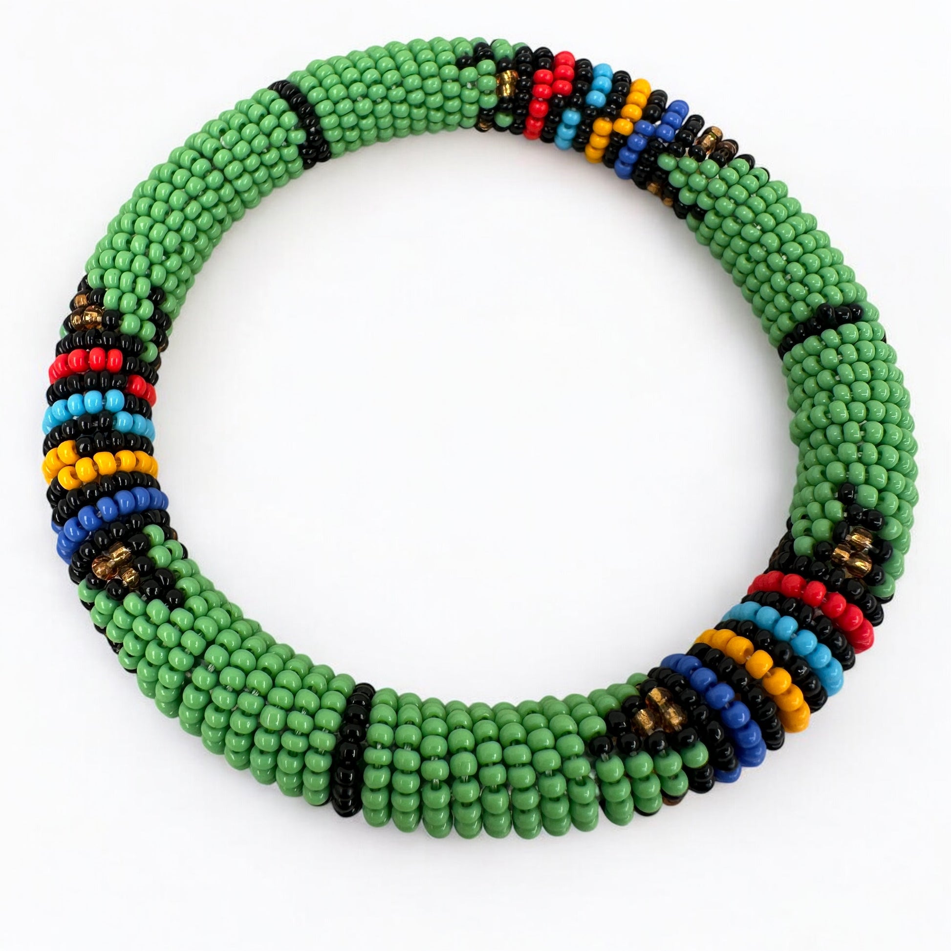 Handmade African Beaded Bangles – Colourful Stackable Tribal Ethnic Bracelets - Fatisha Boutique #