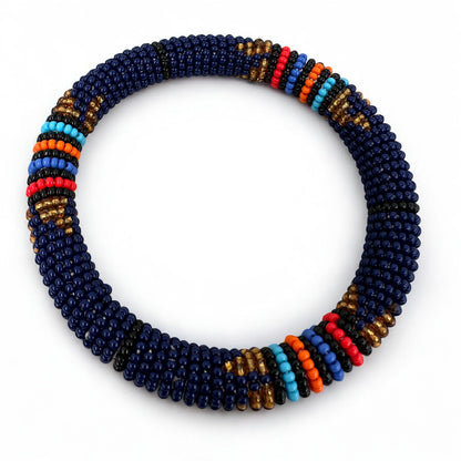 Handmade African Beaded Bangles – Colourful Stackable Tribal Ethnic Bracelets - Fatisha Boutique #