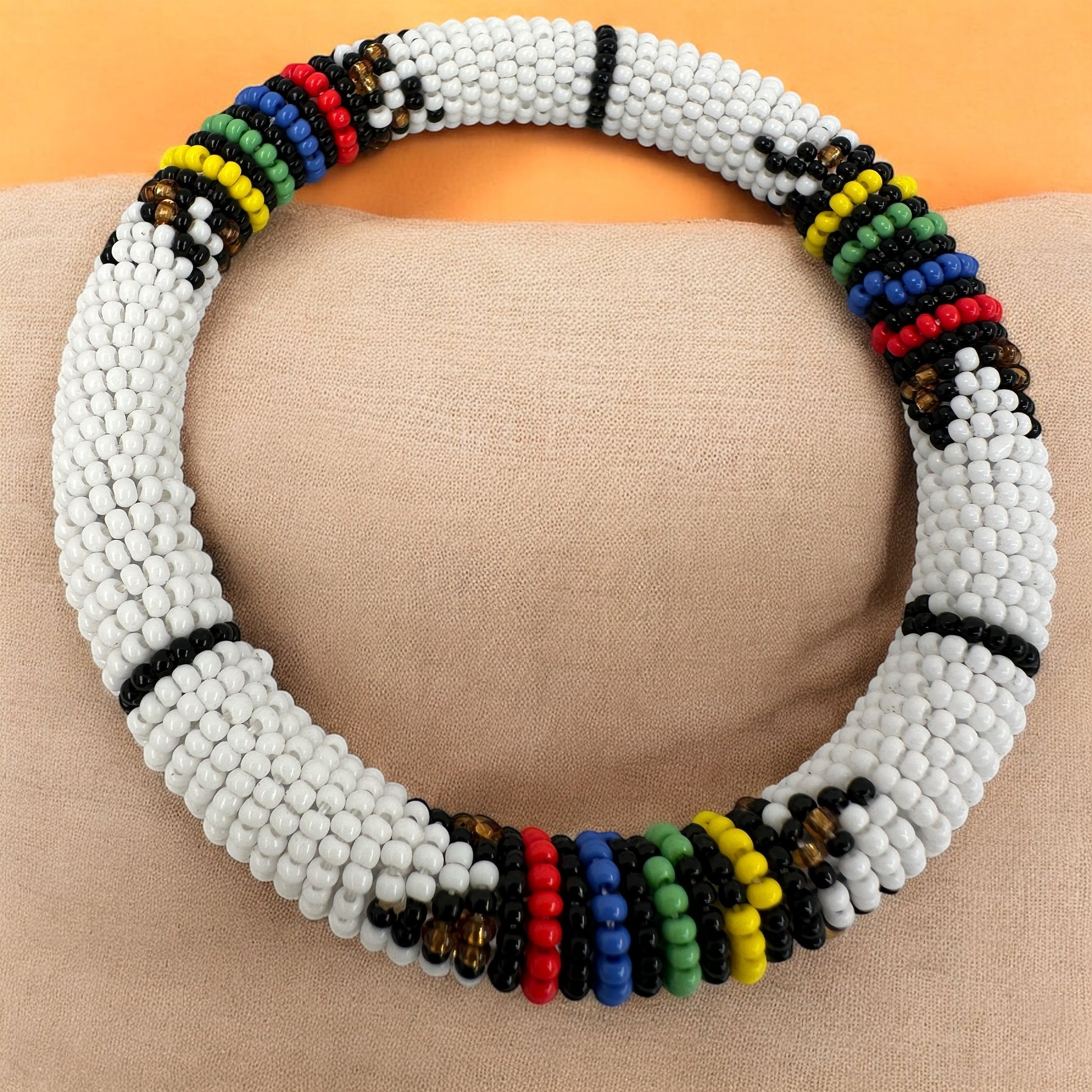 Handmade African Beaded Bangles – Colourful Stackable Tribal Ethnic Bracelets - Fatisha Boutique #