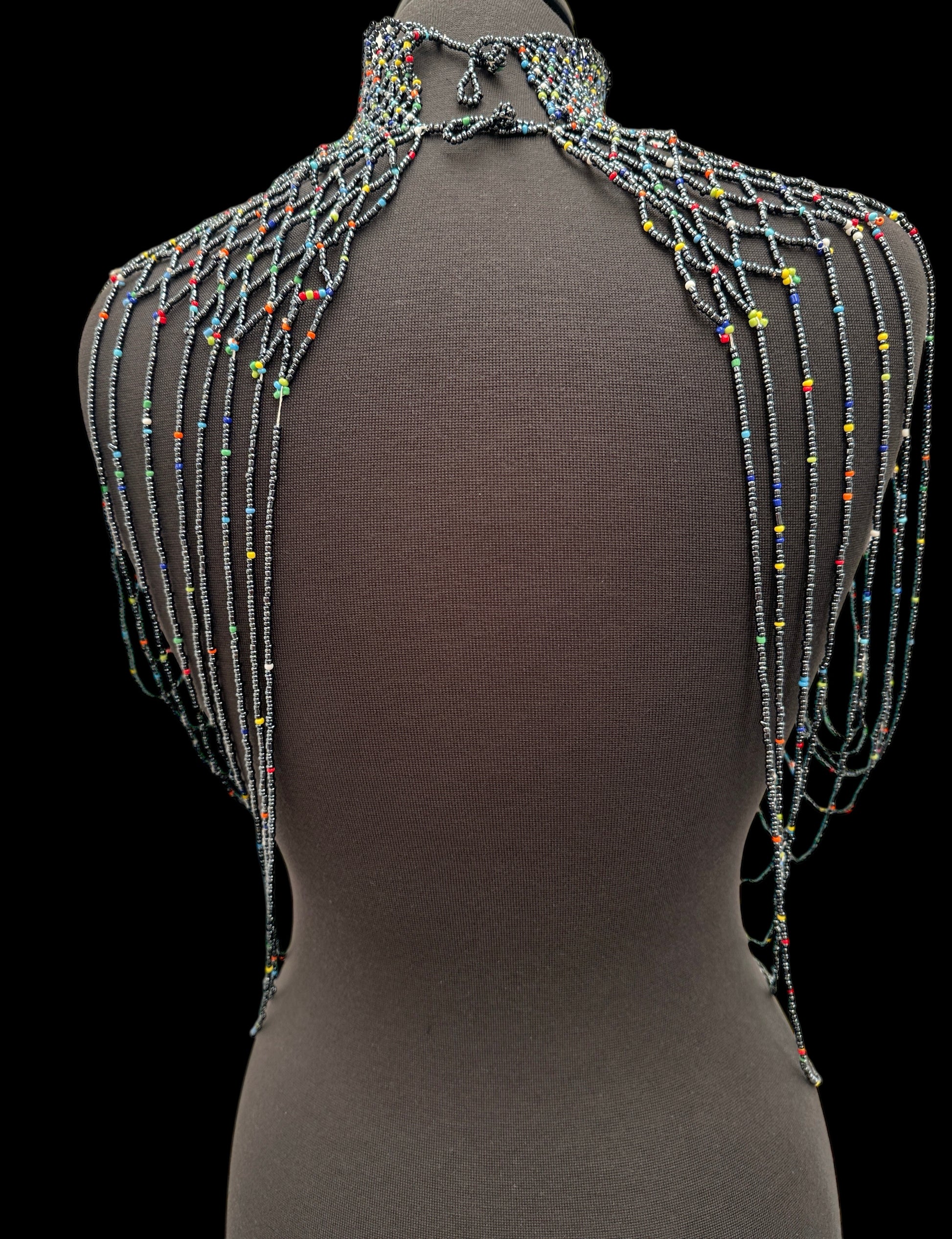 Grey Maasai Zulu Beaded Collar – Handmade African Festival Necklace | Tribal Body Jewellery UK - Fatisha Boutique #