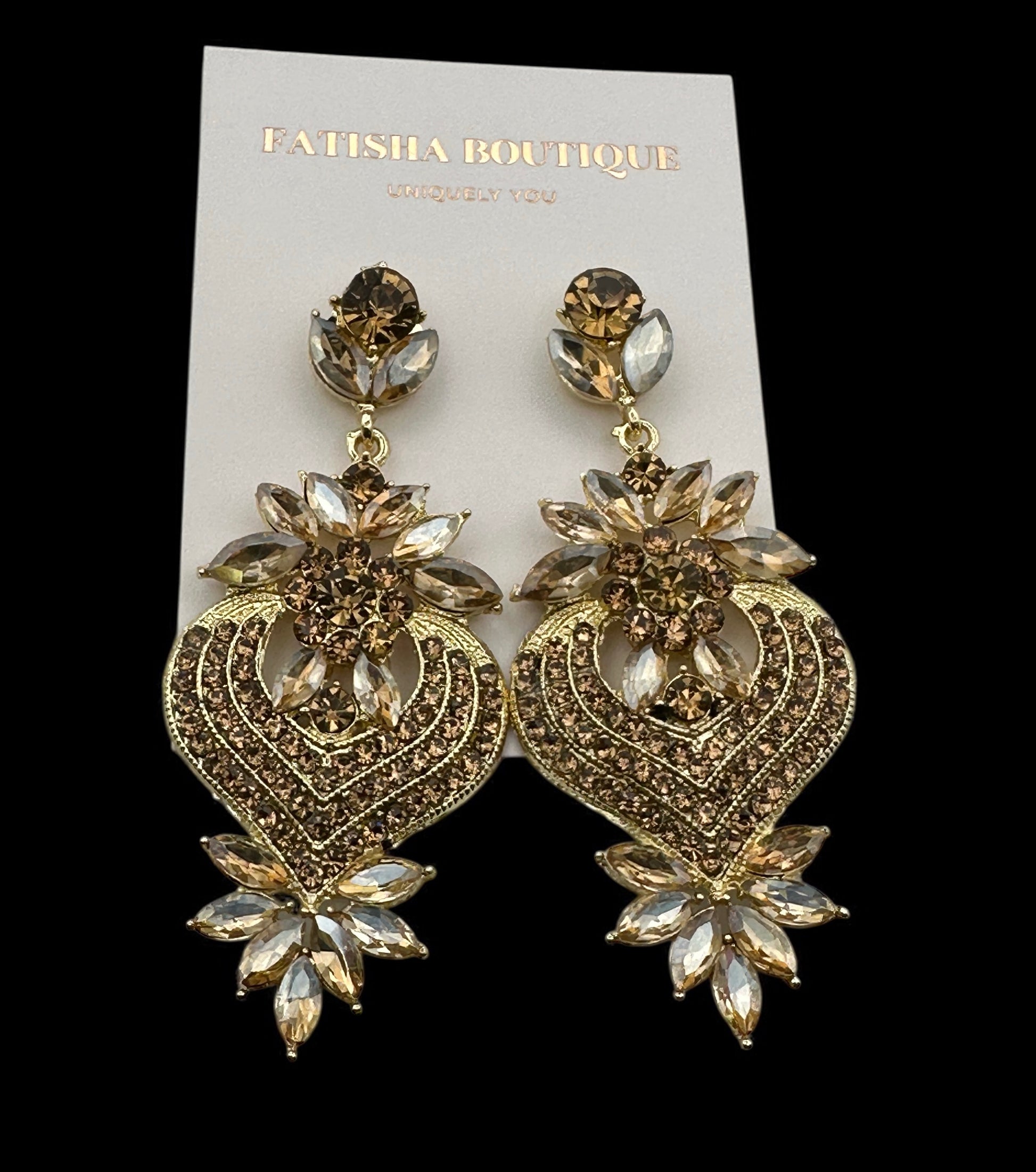 Statement Crystal Drop Earrings – Luxury Bridal & Evening Wear | Fatisha Boutique - Fatisha Boutique #