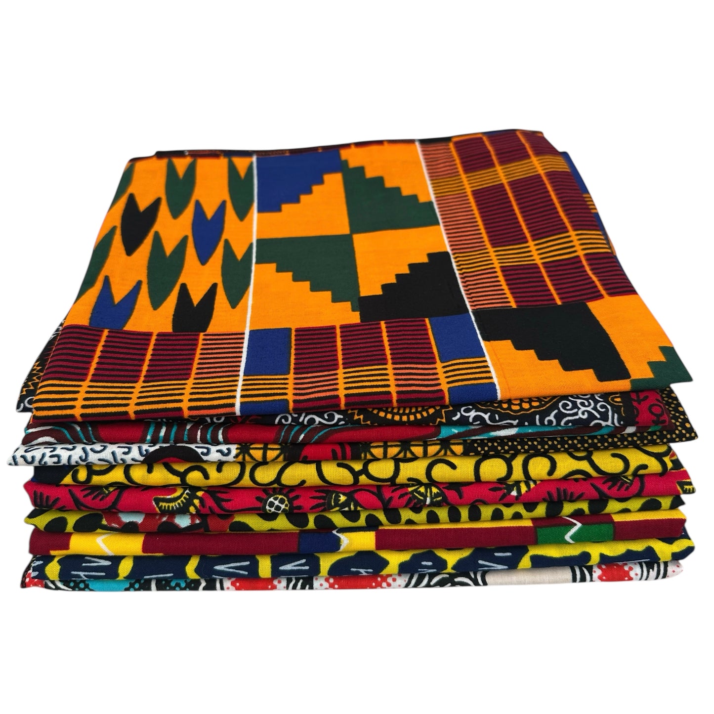 Green Red Swirl African Ankara Head Wrap – Tribal Wax Fabric Scarf for Hair & Styling