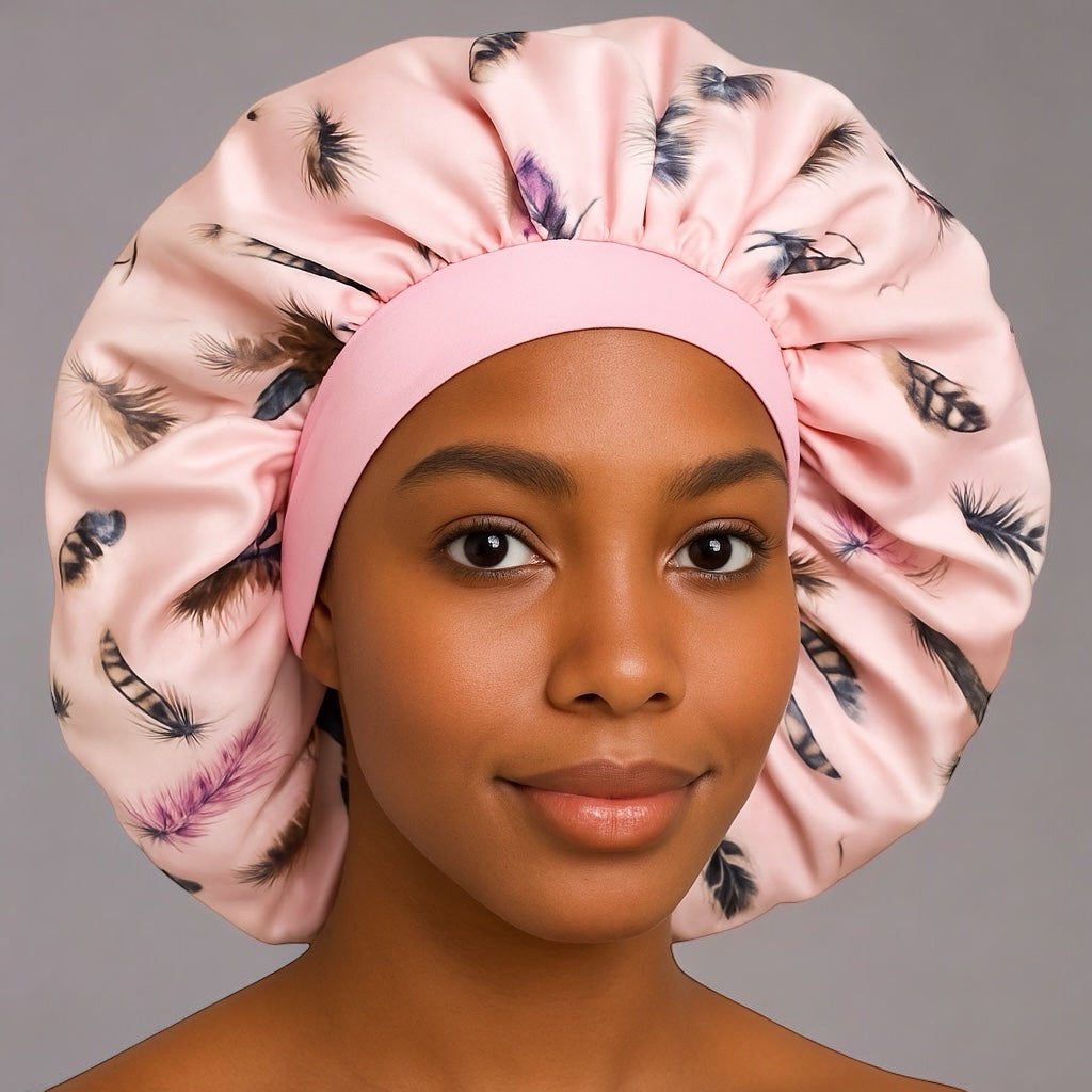 Floral Satin Silk Bonnet Cap – Breathable, Stylish Hair Wrap for All Hair Types & Textures - Fatisha Boutique #