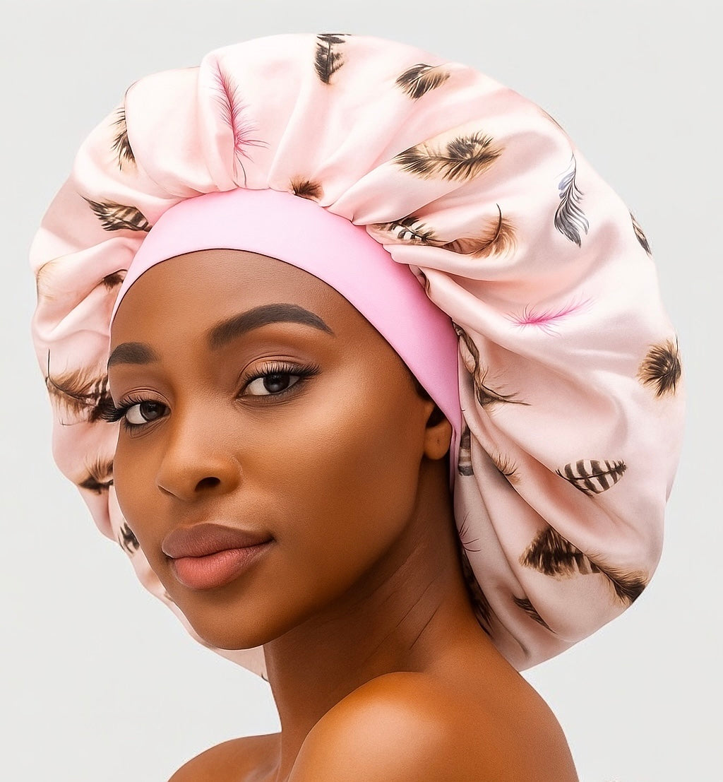 Floral Satin Silk Bonnet Cap – Breathable, Stylish Hair Wrap for All Hair Types & Textures - Fatisha Boutique #