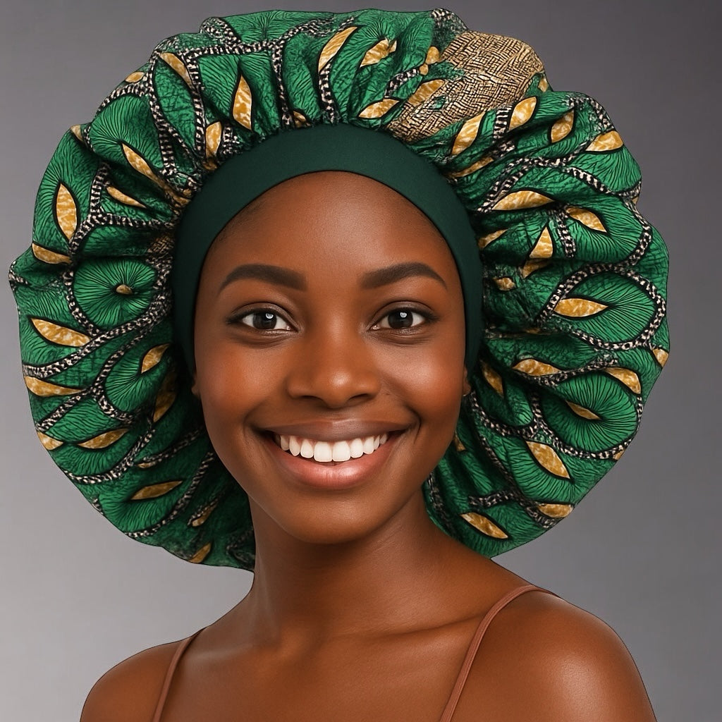 Floral Satin Silk Bonnet Cap – Breathable, Stylish Hair Wrap for All Hair Types & Textures - Fatisha Boutique #