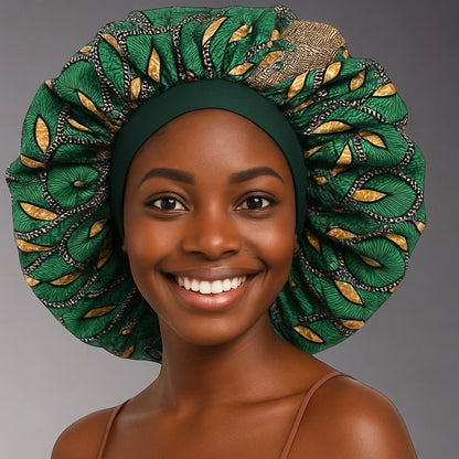 Floral Satin Silk Bonnet Cap – Breathable, Stylish Hair Wrap for All Hair Types & Textures - Fatisha Boutique #