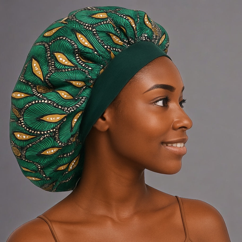 Floral Satin Silk Bonnet Cap – Breathable, Stylish Hair Wrap for All Hair Types & Textures - Fatisha Boutique #