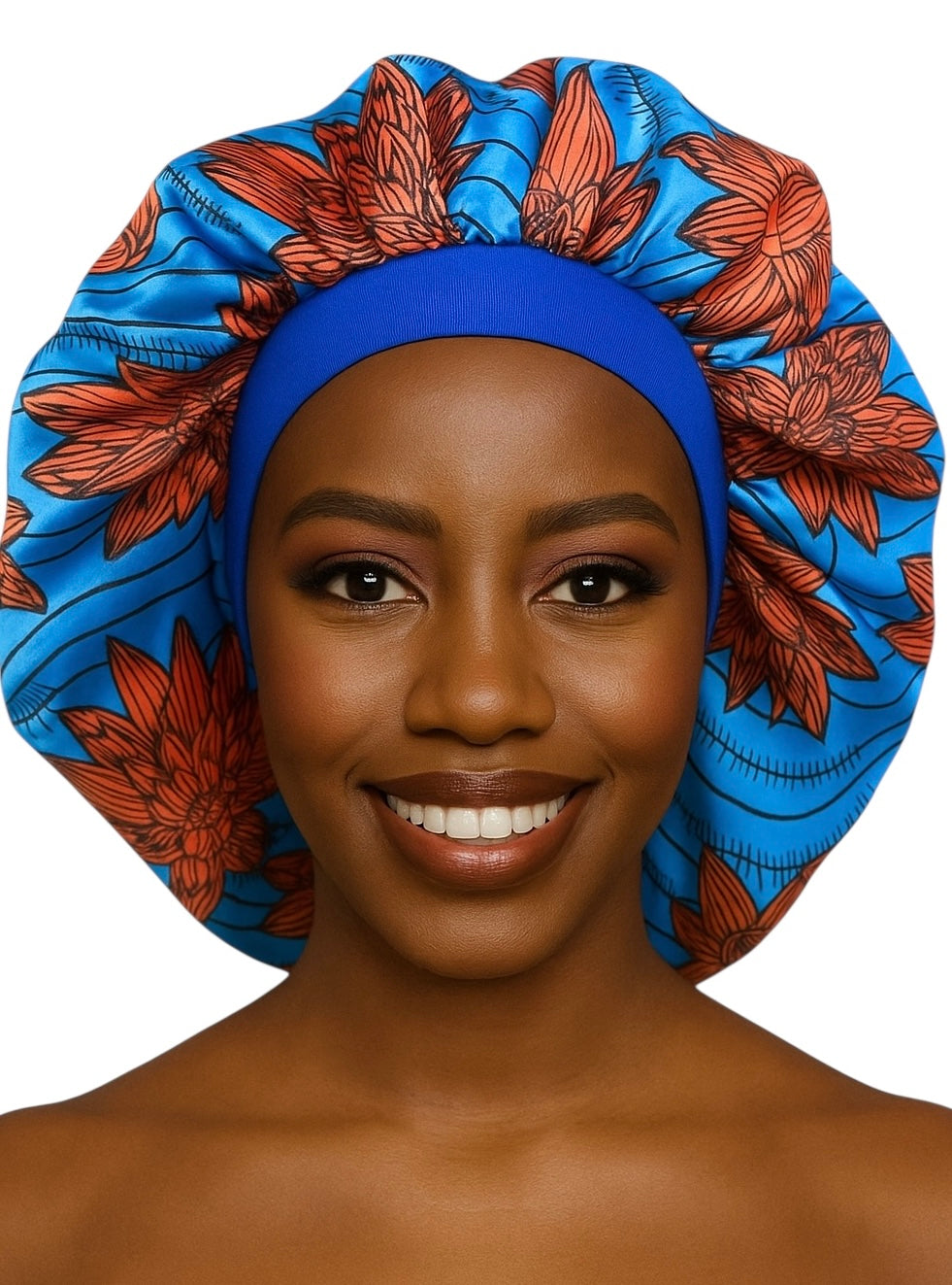 Floral Satin Silk Bonnet Cap – Breathable, Stylish Hair Wrap for All Hair Types & Textures - Fatisha Boutique #