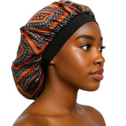 Floral Satin Silk Bonnet Cap – Breathable, Stylish Hair Wrap for All Hair Types & Textures - Fatisha Boutique #