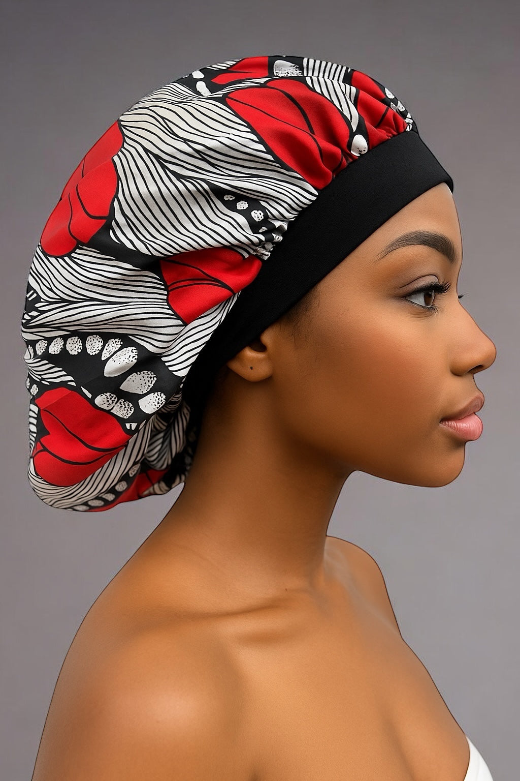 Floral Satin Silk Bonnet Cap – Breathable, Stylish Hair Wrap for All Hair Types & Textures - Fatisha Boutique #
