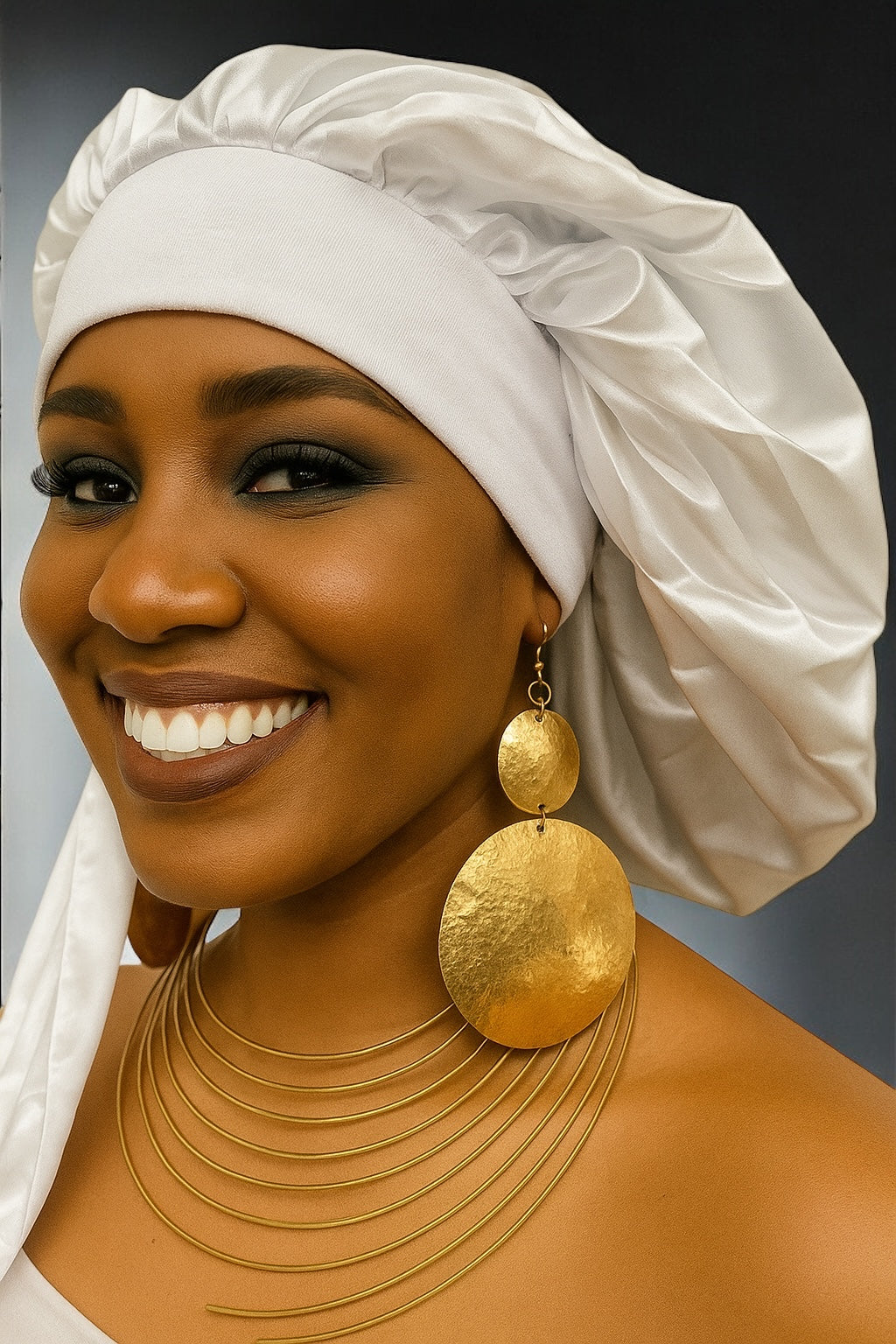 Luxury Satin Silk Bonnet Cap with Long Ties – Single Layer, Hair Protection