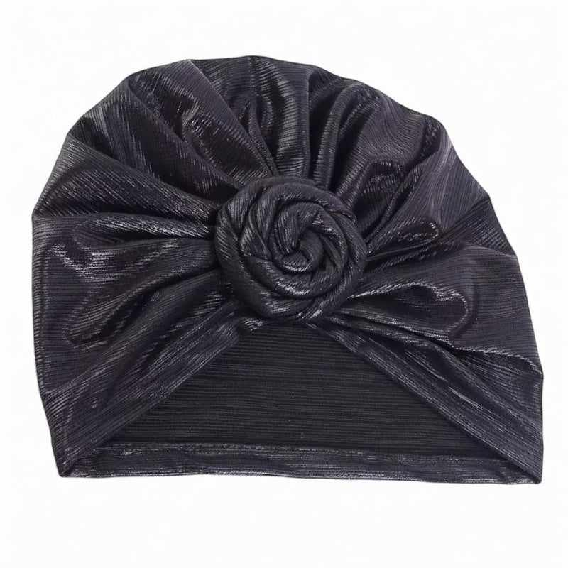 Pre-Tied Metallic Turban Cap – Twisted Knot, Ready-to-Wear Headwrap for Women | UK