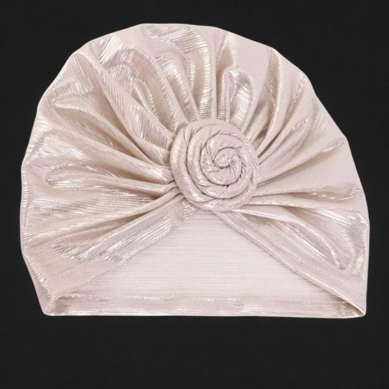 Pre-Tied Metallic Turban Cap – Twisted Knot, Ready-to-Wear Headwrap for Women | UK