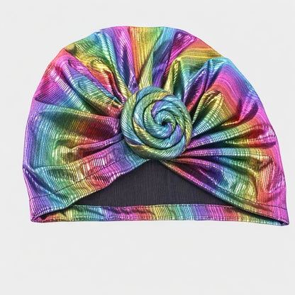 Pre-Tied Metallic Turban Cap – Twisted Knot, Ready-to-Wear Headwrap for Women | UK