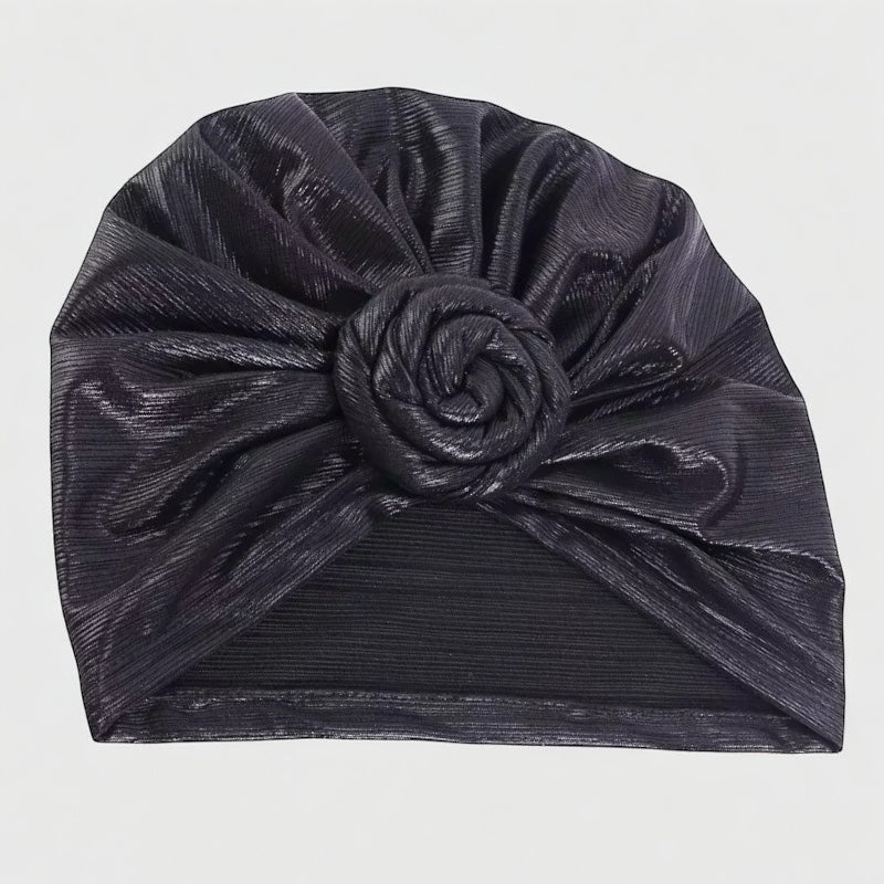 Pre-Tied Metallic Turban Cap – Twisted Knot, Ready-to-Wear Headwrap for Women | UK