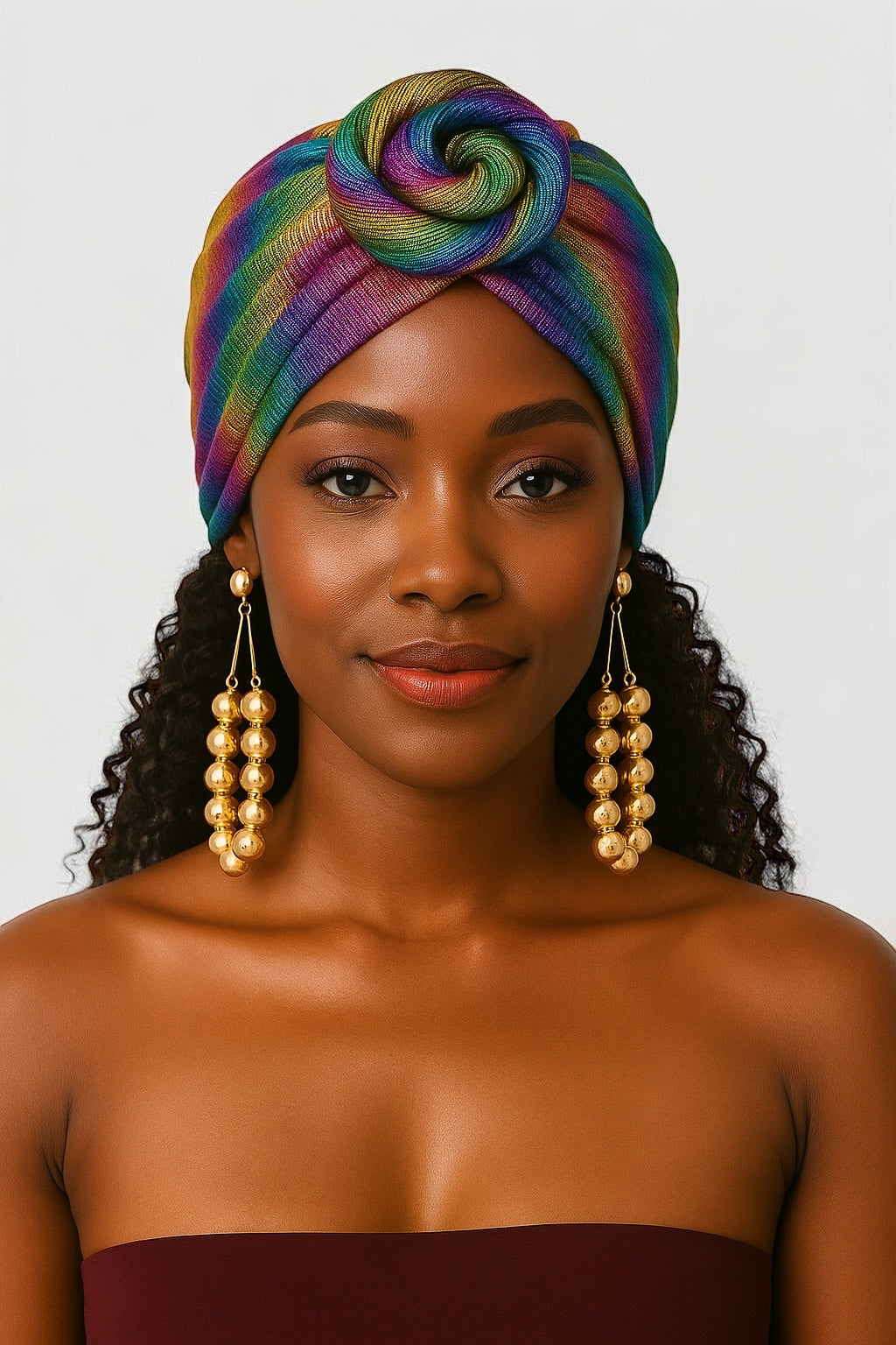 Pre-Tied Metallic Turban Cap – Twisted Knot, Ready-to-Wear Headwrap for Women | UK