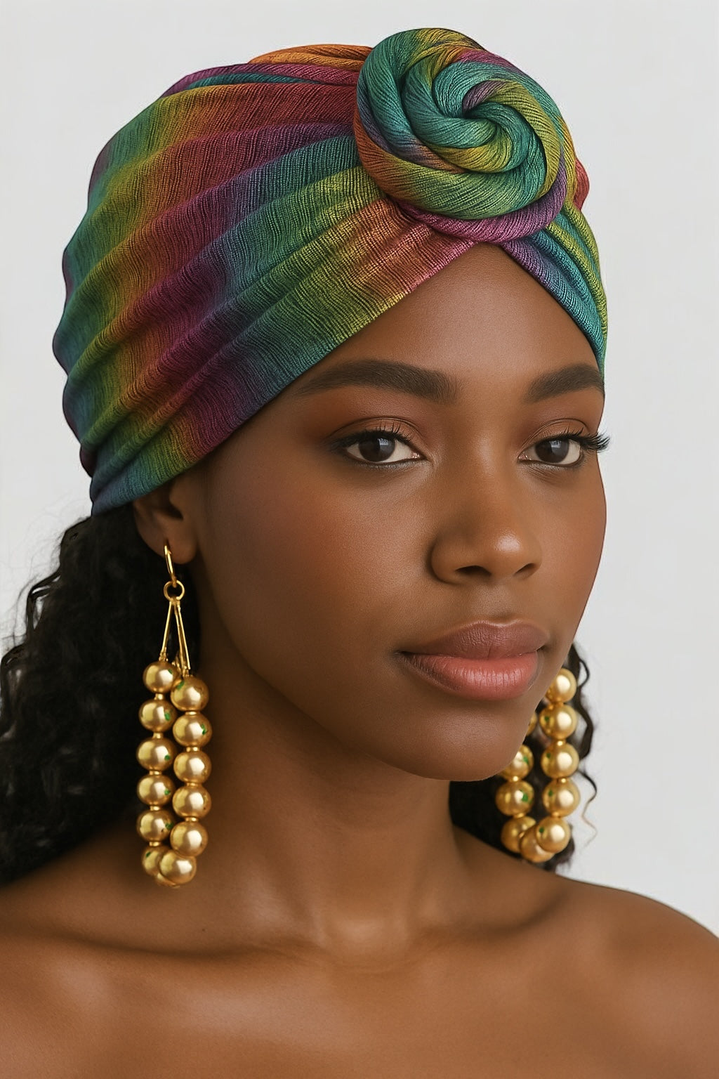 Pre-Tied Metallic Turban Cap – Twisted Knot, Ready-to-Wear Headwrap for Women | UK