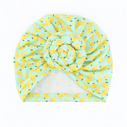 Pre-Tied Baby Turban Caps – Stretchy Cotton Caps for Girls (0–3 Yrs) - Fatisha Boutique #