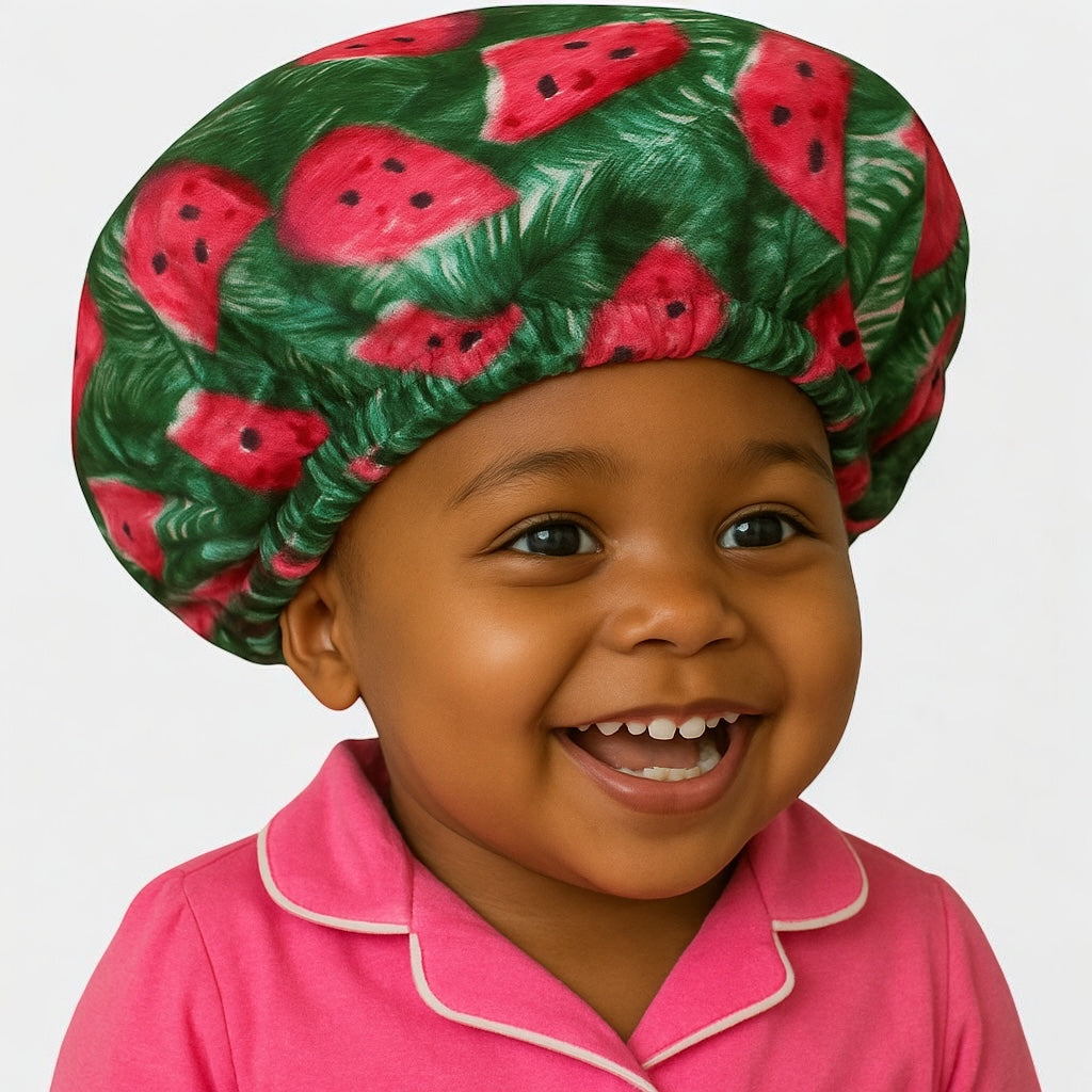 Kids Reversible Satin Bonnet – Adjustable Double-Layer Sleep Cap (Prints) - Fatisha Boutique #