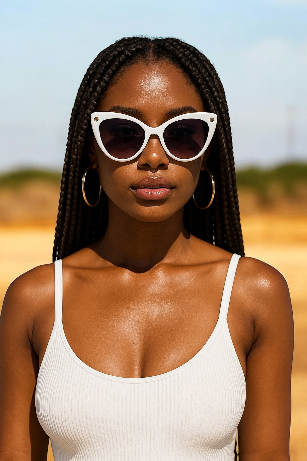 Designer-Inspired V Sunglasses – UV400 Cat Eye Gradient Fashion Shades for Women - Fatisha Boutique #