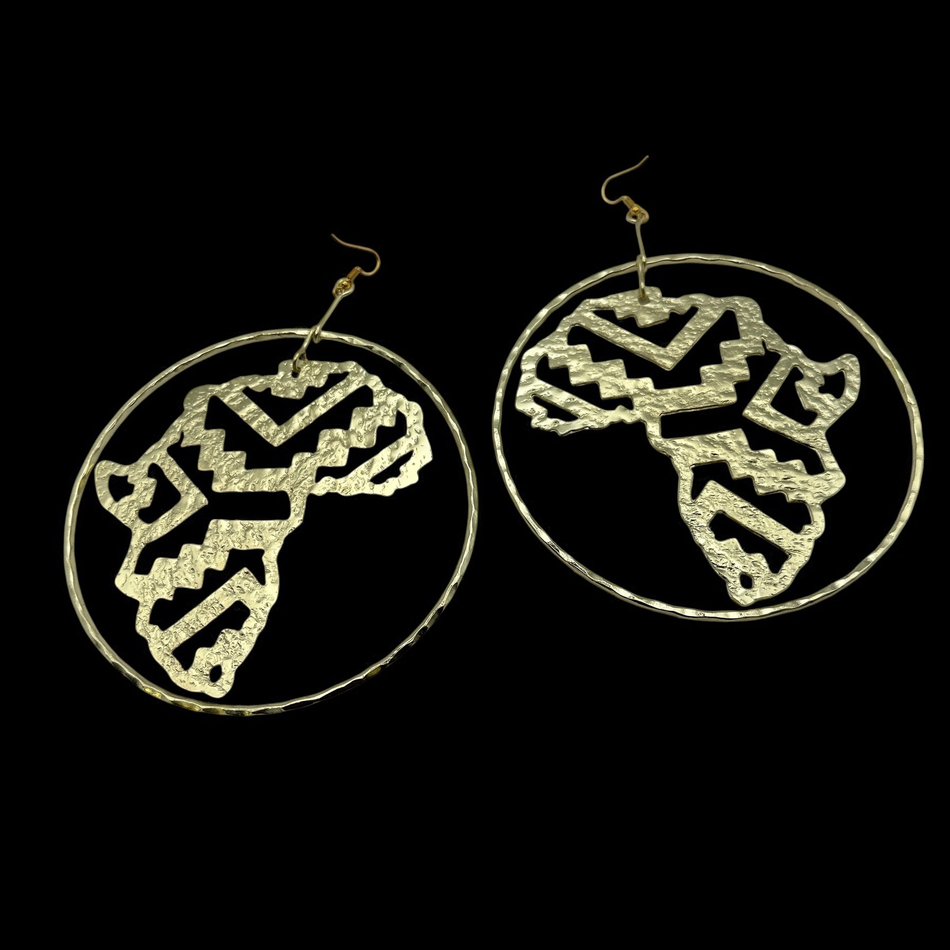 Handcrafted Oversized African Map Statement Earrings – Bold & Unique - Fatisha Boutique #