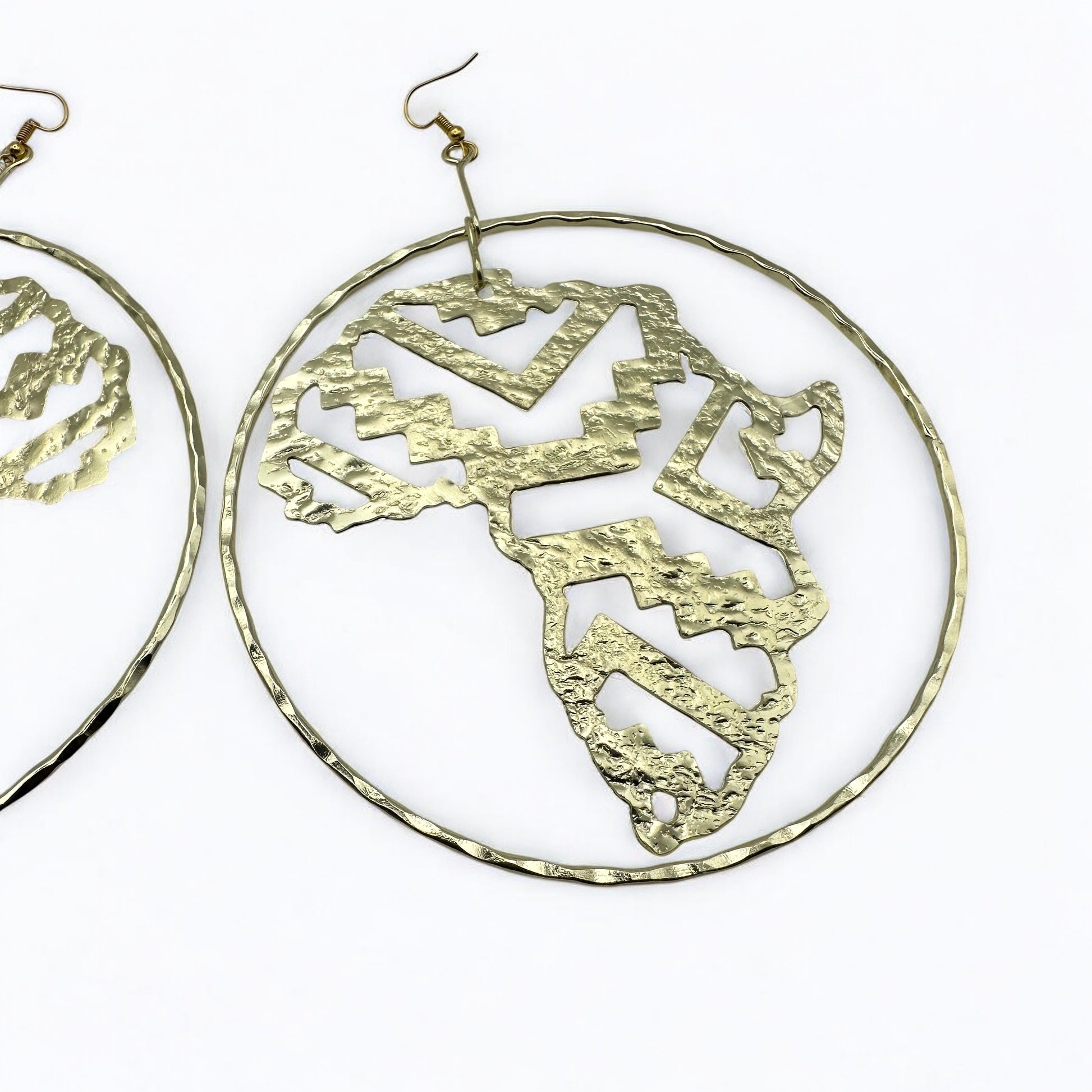 Handcrafted Oversized African Map Statement Earrings – Bold & Unique - Fatisha Boutique #