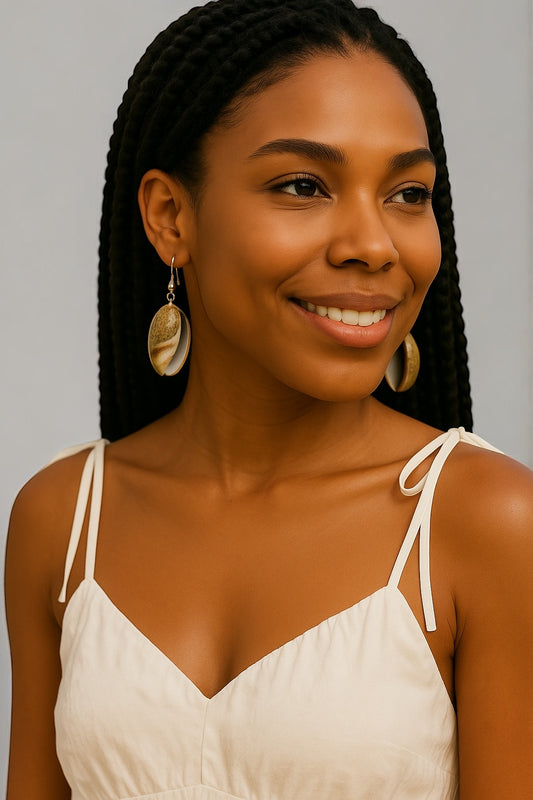 Handcrafted Natural Seashell Earrings – Unique Coastal, Beach & Summer Statement - Fatisha Boutique #