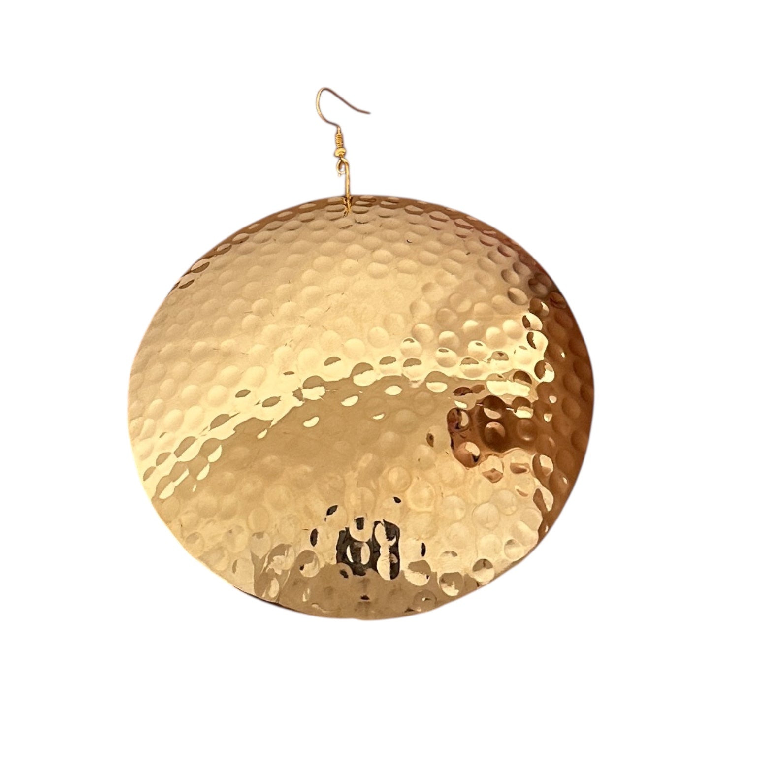 Oversized Hammered Gold Earrings – Bold African Fashion Statement Jewellery - Fatisha Boutique #