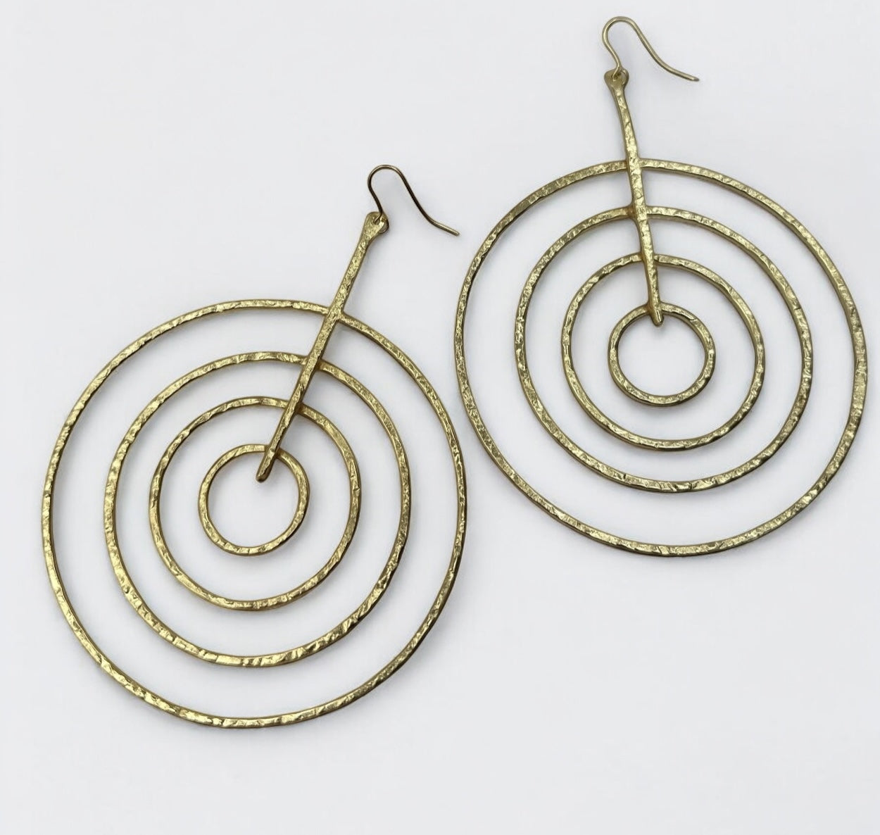 Brass Spiral Statement Earrings | Handmade Geometric Dangle Jewellery - Fatisha Boutique #