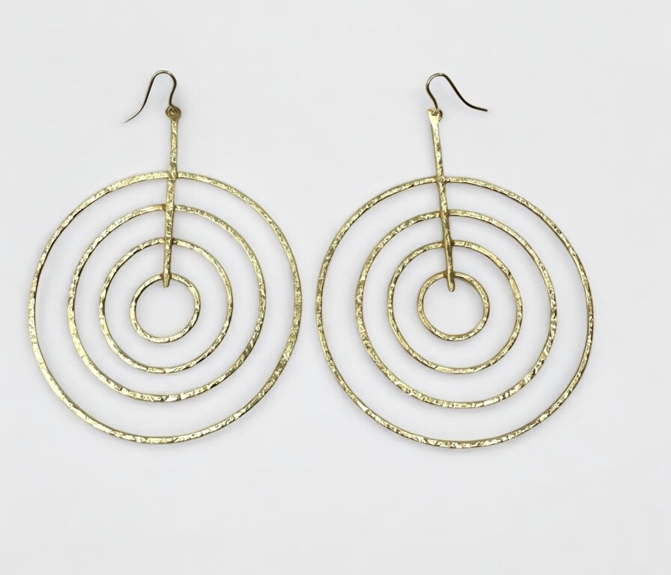 Brass Spiral Statement Earrings | Handmade Geometric Dangle Jewellery - Fatisha Boutique #