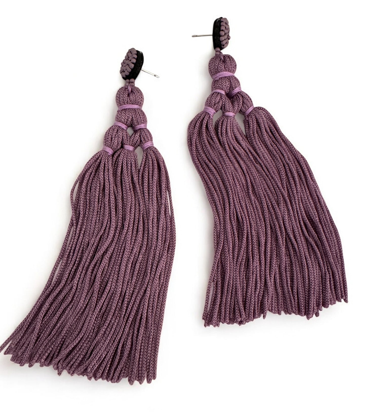 Boho Long Tassel Earrings with Beaded Stud – Bold Fringed Statement Jewellery - Fatisha Boutique #